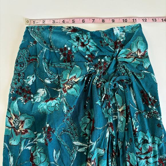 Band of the Free Celene Deep Teal Boho Floral Layered Midi Skirt Women’s Size XS - Picture 3 of 8